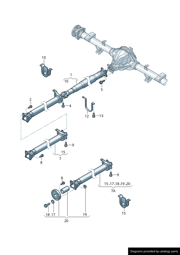 VW Crafter 2017-, L=1268mm, sp. kardanska gred